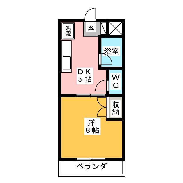 マンションSAKURA(1DK/2階)の間取り写真