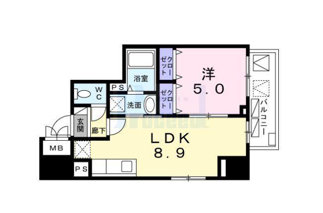 ファヴール本郷(1LDK/5階)の間取り写真