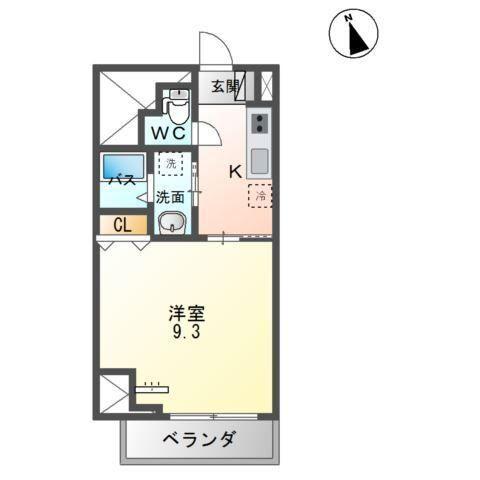 長町1丁目マンション(1K/9階)の間取り写真