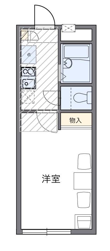 ビューテラス(1K/1階)の間取り写真