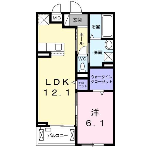 イーストIVイーストIV(1LDK/2階)の間取り写真
