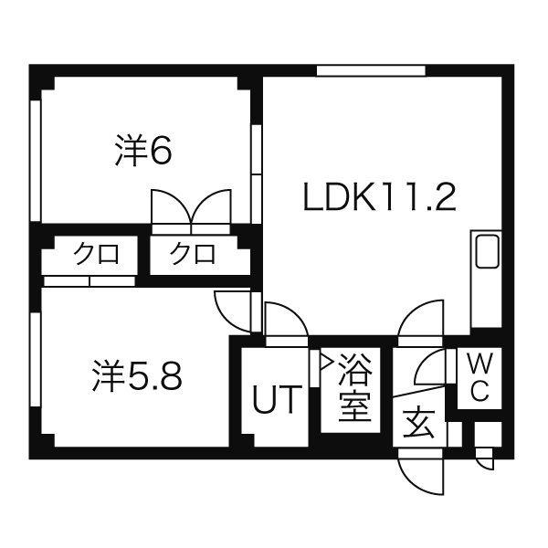 ハイツブローニュー(2LDK/4階)の間取り写真