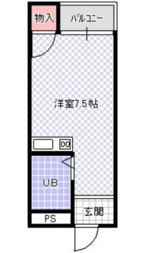アパートメント寝屋川II(ワンルーム/3階)の間取り写真