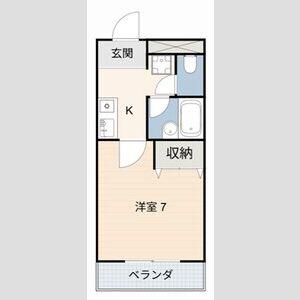 LUMINA 赤池 サウス II(1K/3階)の間取り写真