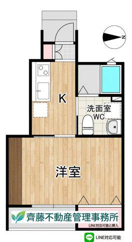 レセナ湊東III(1K/1階)の間取り写真