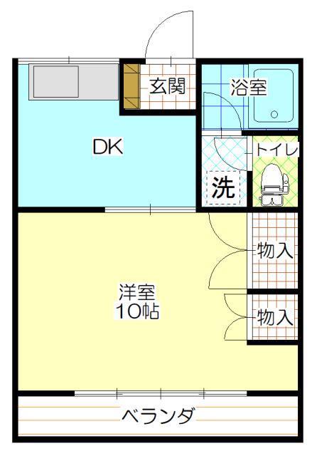 コーポ中沢Ⅱ(1K/1階)の間取り写真