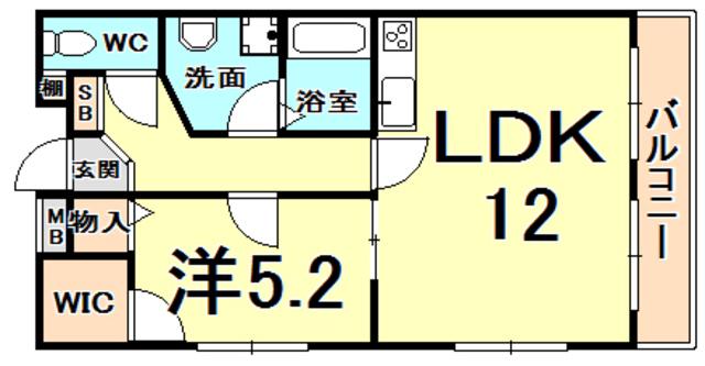 阪急神戸線 西宮北口駅 徒歩5分 3階建 築24年(1LDK/3階)の間取り写真