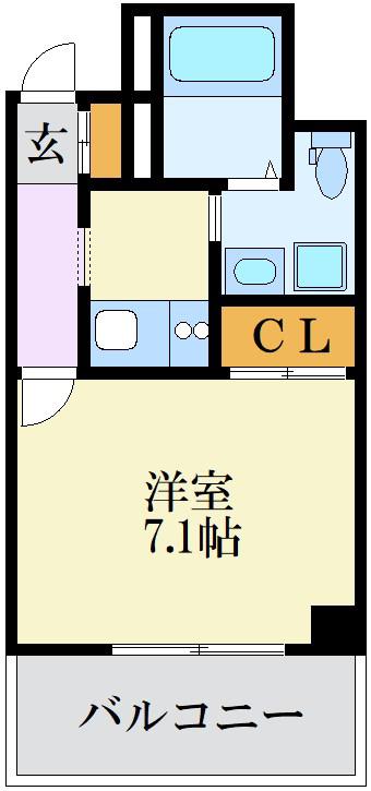ルピナス高砂(1K/2階)の間取り写真