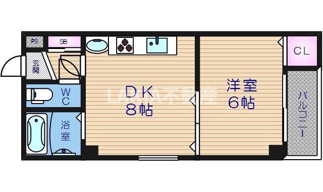 サンプラザ上汐(1LDK/4階)の間取り写真