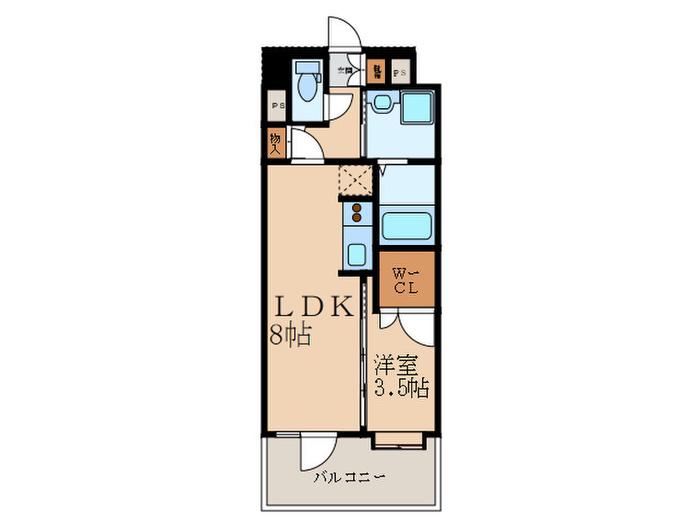 ニューサンリバー14番館(1LDK/6階)の間取り写真