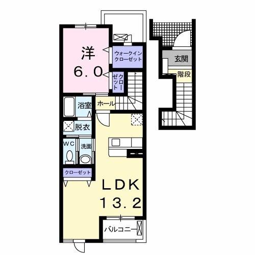 セレーノ・アロッジオ(1LDK/2階)の間取り写真