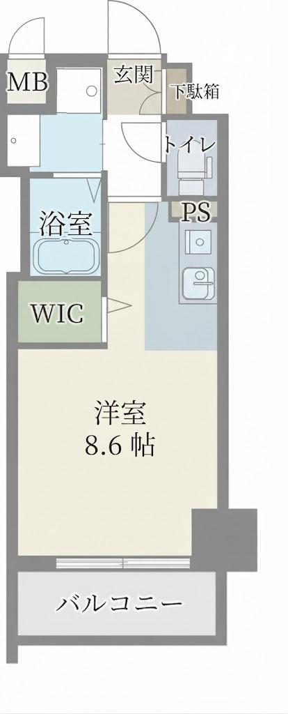 ホープ上新庄(ワンルーム/9階)の間取り写真