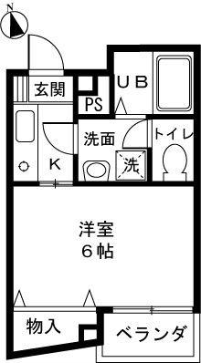 スタジオロワール中野(1K/2階)の間取り写真