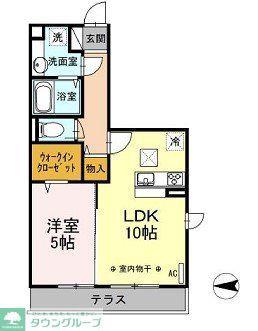 TD西ノ前(1LDK/1階)の間取り写真
