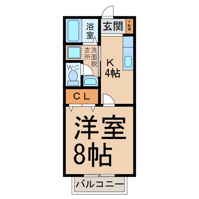サン・FRIENDS久保一色南II(1K/2階)の間取り写真