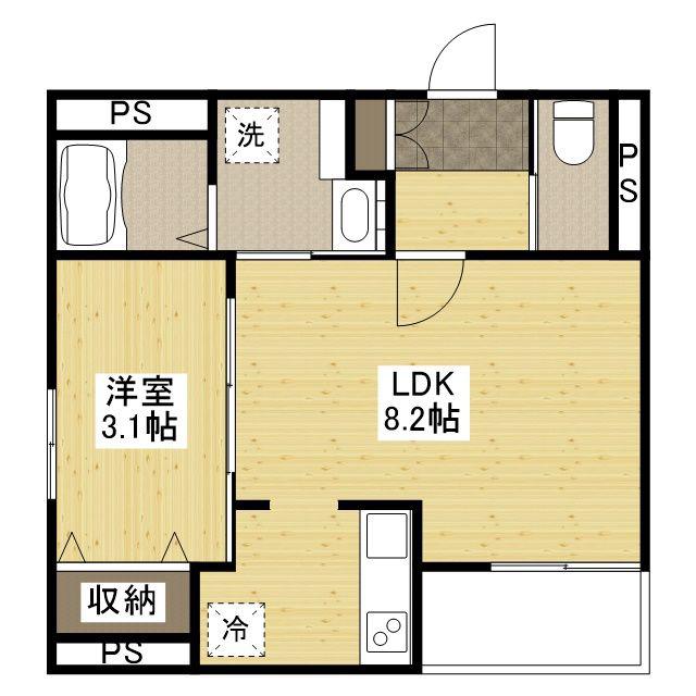 月光福山東壱番館(1LDK/1階)の間取り写真