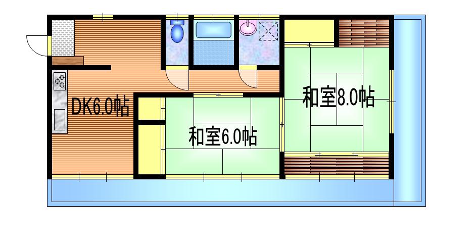 フォレスタ井の頭(2DK/2階)の間取り写真