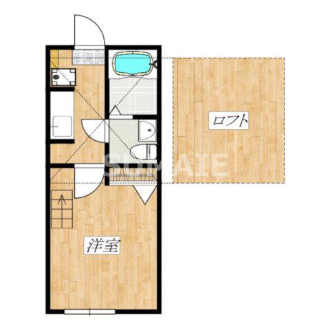 K-FLAT(1K/2階)の間取り写真