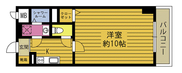 U&Tマンション3(1K/4階)の間取り写真