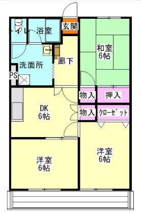欅マンション(3DK/2階)の間取り写真