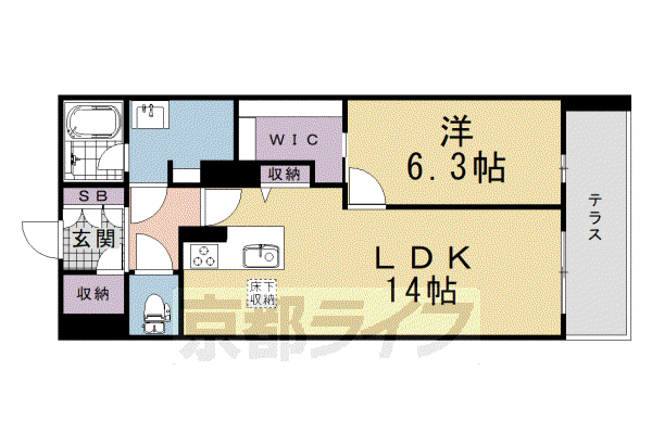 シャーメゾン ヒカリ(1LDK/1階)の間取り写真
