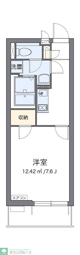 クレイノFORETIII(1K/1階)の間取り写真