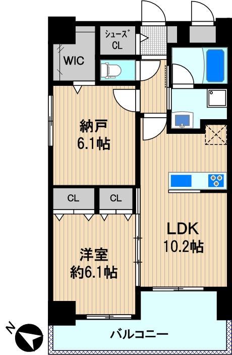GREEN TERRACE(2LDK/7階)の間取り写真
