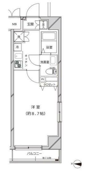 ライジングプレイス錦糸町(1K/1階)の間取り写真
