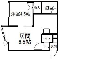ウィーブ(1DK/1階)の間取り写真