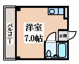 エトワールヴィルR瓜生堂(ワンルーム/2階)の間取り写真