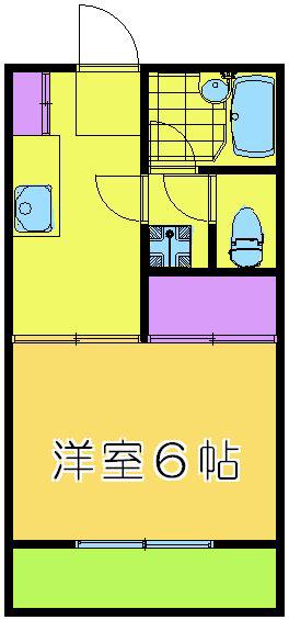 第三栄光荘(1K/2階)の間取り写真