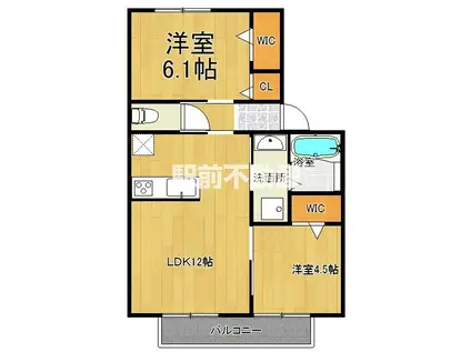 エムエイチ津福本町(2LDK/1階)の間取り写真