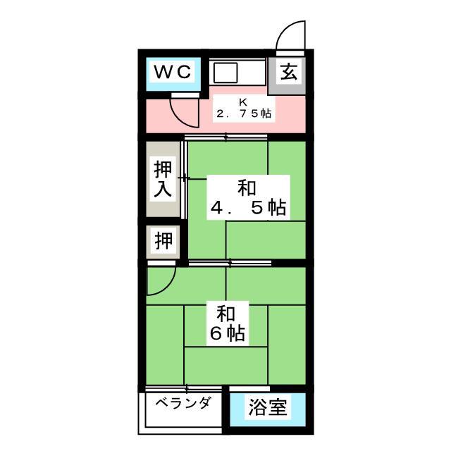 第一酒井荘(2K/1階)の間取り写真
