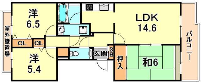 シュネルパーク・レジデンス(3LDK/3階)の間取り写真
