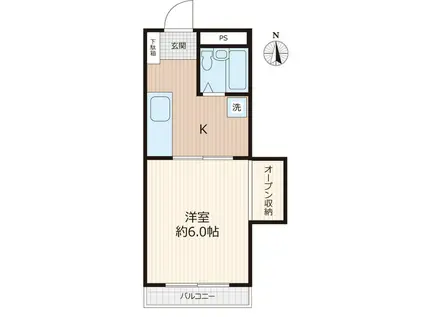 ルレーブ見川I(1K/3階)の間取り写真