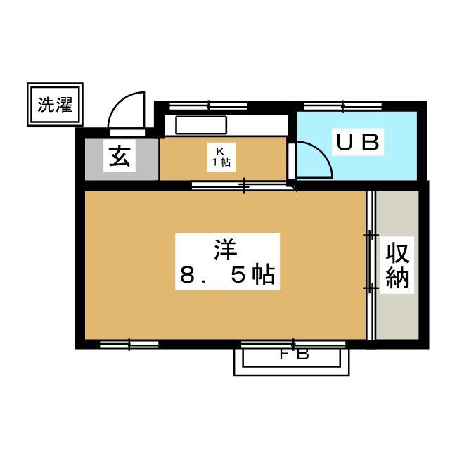 毛利ビル(1K/3階)の間取り写真