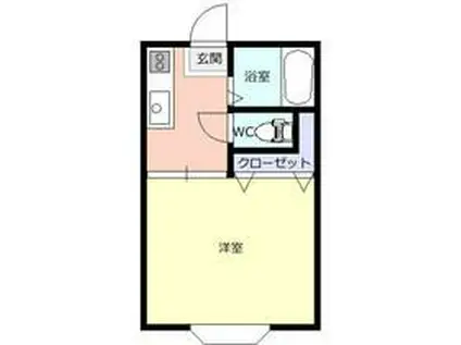 ファンタジーハイツ(1K/2階)の間取り写真