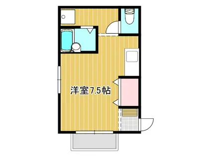 仙大アパート(ワンルーム/2階)の間取り写真