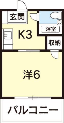 JR牟岐線 阿波富田駅 徒歩12分 4階建 築48年(1K/2階)の間取り写真