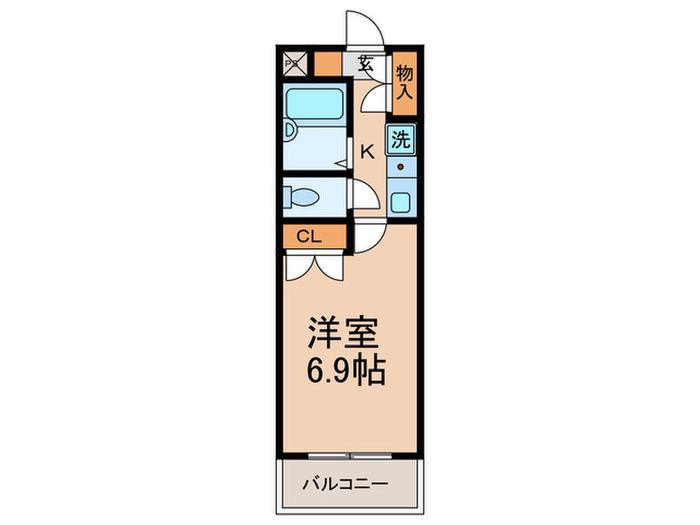 ヴァンテアン矢向(1K/1階)の間取り写真