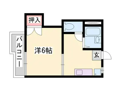 ヴィラ北平野II(1K/2階)の間取り写真