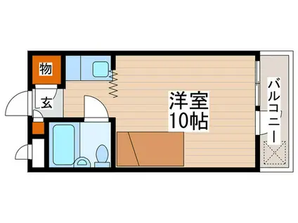 コーポベルB棟(ワンルーム/1階)の間取り写真