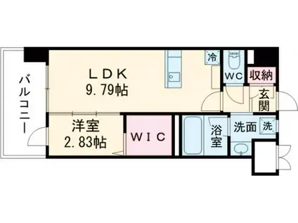 プレジデンスざ・さくら通(1LDK/10階)の間取り写真