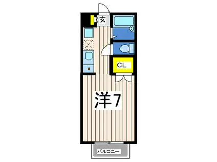 HILL45(ワンルーム/2階)の間取り写真