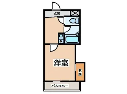 ウィンライフ山本(1K/2階)の間取り写真