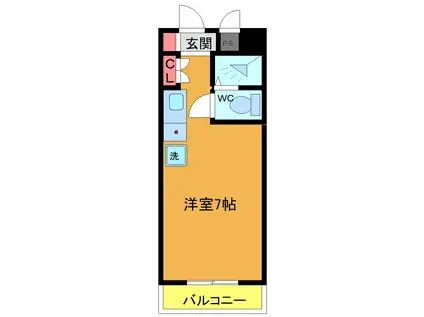 ジュメイラ千葉(ワンルーム/3階)の間取り写真