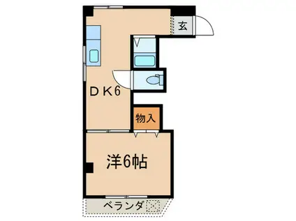 湯本マンション(1DK/2階)の間取り写真