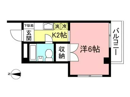 サンパレス第1緑ヶ丘(1K/3階)の間取り写真