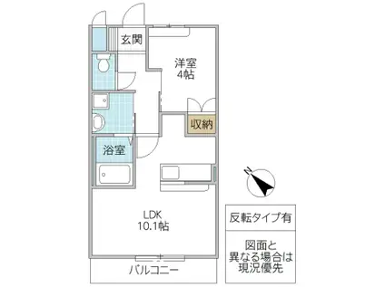 FRECCIA II(1LDK/2階)の間取り写真