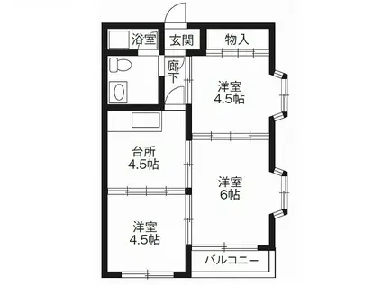 フルーレマンション(3DK/3階)の間取り写真